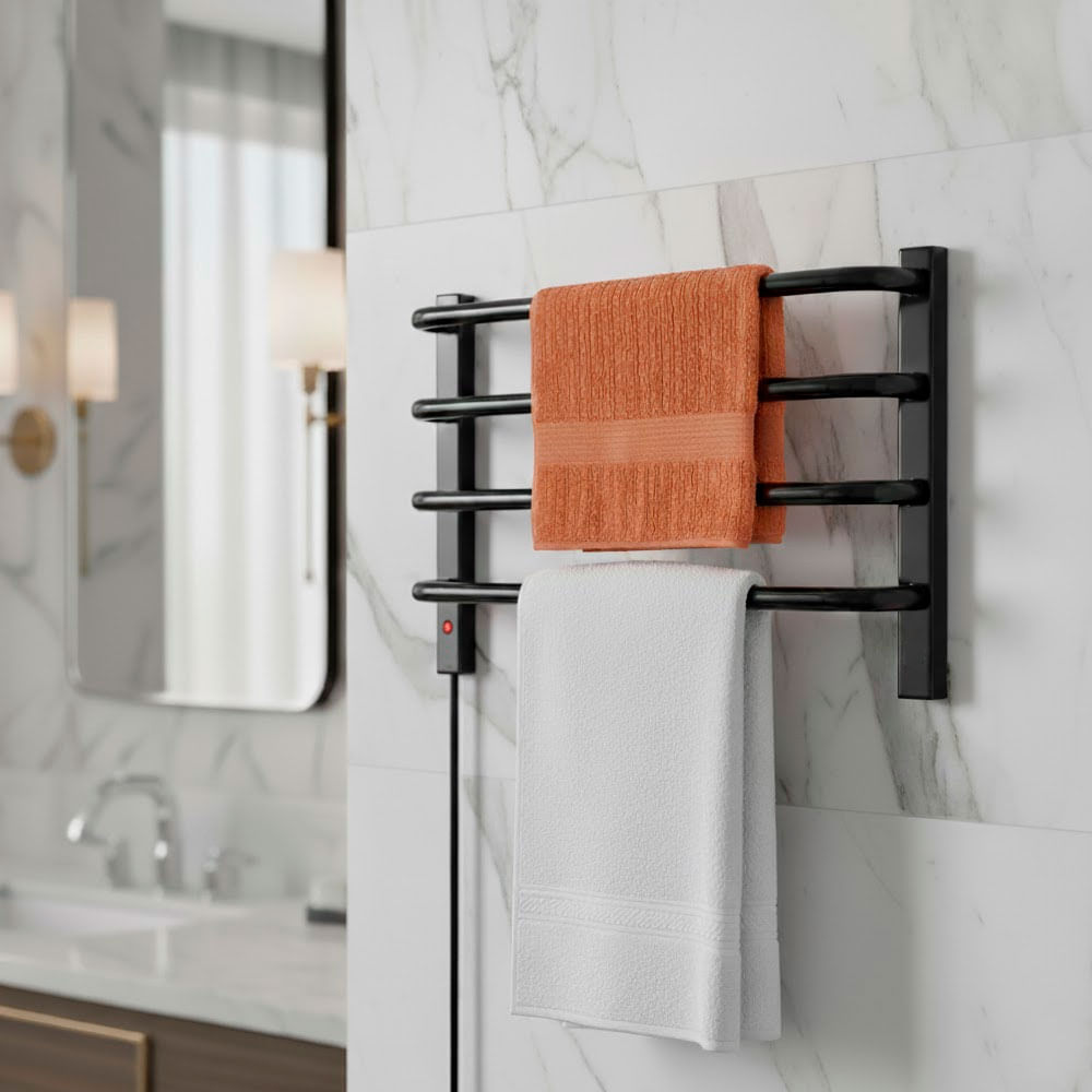 Toalheiro Termico para 1 Toalha 220V Fio Esquerdo Preto Flape 49263_0